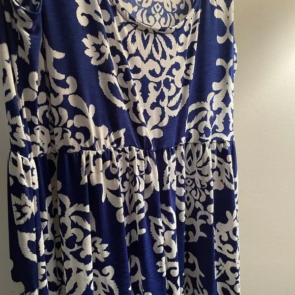 Blue/white Maxi Dress Sz Medium - Picture 3 of 5